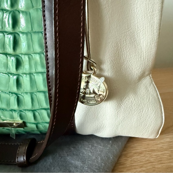 Brahmin Anywhere Tote Baltik Blue Lady Vineyard Leather + Croc Look Tote - Picture 3 of 8